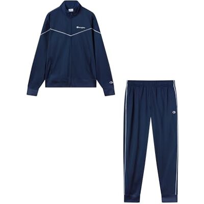 Champion Legacy Chándal para hombre, logotipo grande, talla L, color azul, azul, L Champion Legacy Chándal para hombre, logotipo grande, talla L, color azul, azul, L