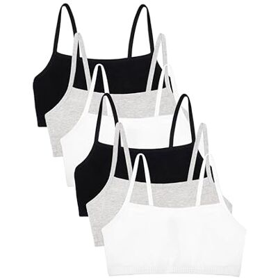 Sujetador Deportivo de Tirantes Finos de Fruit of the Loom para Mujeres - Blanco / Gris Heather / Negro Sujetador Deportivo de Tirantes Finos de Fruit of the Loom para Mujeres - Blanco / Gris Heather / Negro