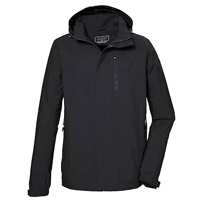 Killtec Hombre Chaqueta funcional/outdoor impermeable con capucha desmontable KOS 52 MN JCKT, schwarz, M, Killtec Hombre Chaqueta funcional/outdoor impermeable con capucha desmontable KOS 52 MN JCKT, schwarz, M,