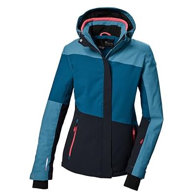 Killtec Mujer Chaqueta de esquí/chaqueta funcional con capucha con cremallera y protección contra la nieve KSW 67 WMN SKI JCKT, ocean, 48, Killtec Mujer Chaqueta de esquí/chaqueta funcional con capucha con cremallera y protección contra la nieve KSW 67 WMN SKI JCKT, ocean, 48,