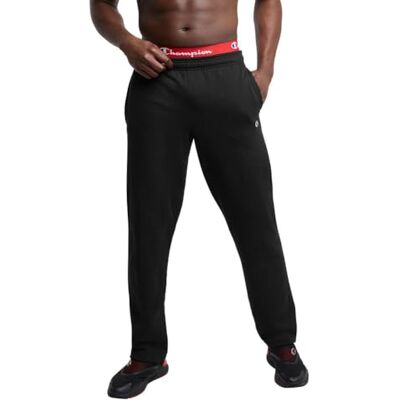 Champion , Fleece, Open-Bottom Sweatpants for Men (Reg. Or Big & Tall) Pantalones, Logotipo de Parche C Negro, Small para Hombre Champion , Fleece, Open-Bottom Sweatpants for Men (Reg. Or Big & Tall) Pantalones, Logotipo de Parche C Negro, Small para Hombre