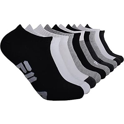 FILA Women's No Show Socks, Multi Colorblock, One Size FILA Women's No Show Socks, Multi Colorblock, One Size