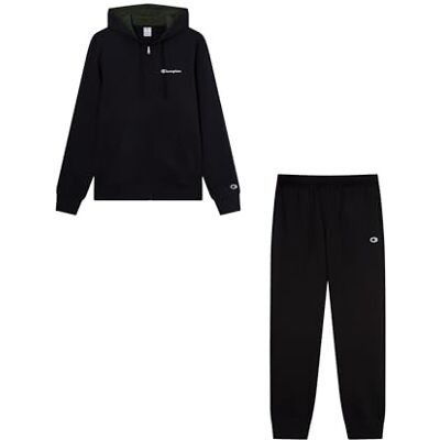 Champion Legacy Chándal para hombre, logotipo grande, talla XL, color negro, Negro, XL Champion Legacy Chándal para hombre, logotipo grande, talla XL, color negro, Negro, XL