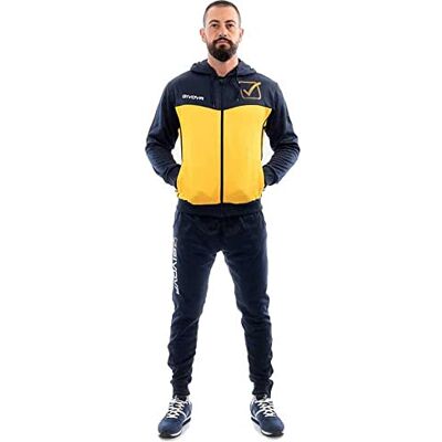 givova Chándal Visa Melange con capucha Polarflex azul/amarillo Melange, talla 3XL givova Chándal Visa Melange con capucha Polarflex azul/amarillo Melange, talla 3XL