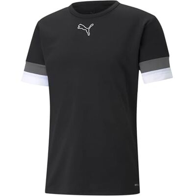 PUMA teamRISE Jersey CE, Camisetas Hombre, Black-Smoked Pearl- White, PUMA teamRISE Jersey CE, Camisetas Hombre, Black-Smoked Pearl- White,