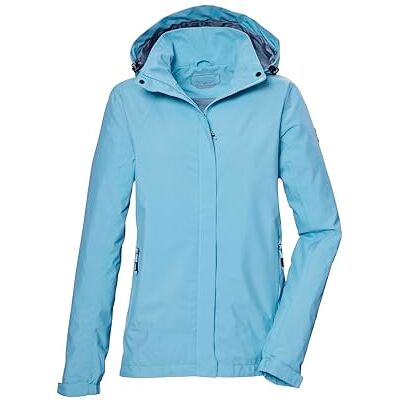 Killtec Mujer Chaqueta funcional/outdoor impermeable con capucha desmontable KOS 51 WMN JCKT, bali blau, 46, Killtec Mujer Chaqueta funcional/outdoor impermeable con capucha desmontable KOS 51 WMN JCKT, bali blau, 46,