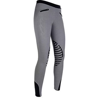 HKM 9228, Reitleggings Starlight, Pantalones de Equitación para Mujer, Gris (Hellgrau/Schwarz), 98/104 HKM 9228, Reitleggings Starlight, Pantalones de Equitación para Mujer, Gris (Hellgrau/Schwarz), 98/104