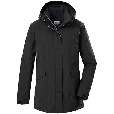Killtec Mujer Chaqueta funcional/outdoor impermeable con capucha con cremallera Damen Jacke, schwarz, 46, Killtec Mujer Chaqueta funcional/outdoor impermeable con capucha con cremallera Damen Jacke, schwarz, 46,