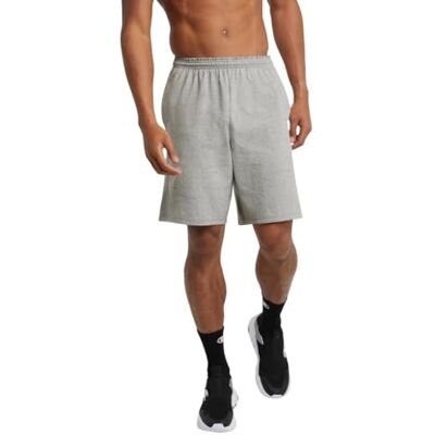 Champion Authentic Cotton 9-Inch Men's Shorts with Pockets L Grey Champion Authentic Cotton 9-Inch Men's Shorts with Pockets L Grey