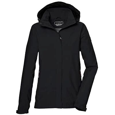 Killtec Mujer Chaqueta funcional/outdoor impermeable con capucha desmontable KOS 51 WMN JCKT, schwarz, 44, Killtec Mujer Chaqueta funcional/outdoor impermeable con capucha desmontable KOS 51 WMN JCKT, schwarz, 44,