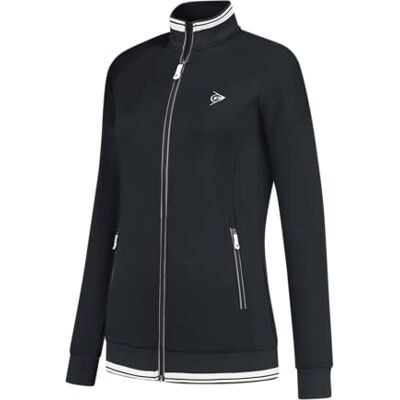 Dunlop Chaqueta De Tenis De Punto Club Para Mujer, Negro, XS Dunlop Chaqueta De Tenis De Punto Club Para Mujer, Negro, XS