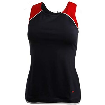 FILA Camiseta de Tirantes Thekla para Mujer, Azul Oscuro, Rojo, S FILA Camiseta de Tirantes Thekla para Mujer, Azul Oscuro, Rojo, S