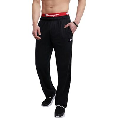 Champion Authentic Men's Open Bottom Jersey Pants XL Black Champion Authentic Men's Open Bottom Jersey Pants XL Black