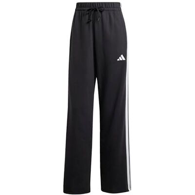 Adidas Mujer Essentials 3-Stripes Open Hem French Terry Pants, Black/White, XL Adidas Mujer Essentials 3-Stripes Open Hem French Terry Pants, Black/White, XL