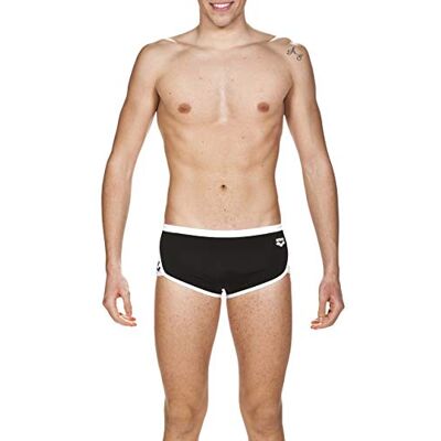ARENA M Team Stripe Low Waist Short Bañador Corto De Tiro Bajo Para Hombre Team Stripe, Hombre, Black-White, 95 ARENA M Team Stripe Low Waist Short Bañador Corto De Tiro Bajo Para Hombre Team Stripe, Hombre, Black-White, 95
