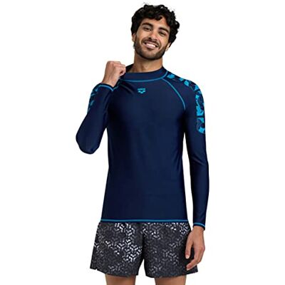 ARENA Camiseta de Manga Larga para Hombre con protección UV Rash Graphic ARENA Camiseta de Manga Larga para Hombre con protección UV Rash Graphic