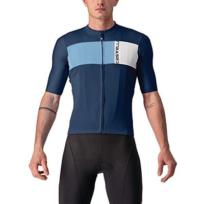 Castelli - Prologo 7 Jersey - Azul belga/Drive azul/Silver Castelli - Prologo 7 Jersey - Azul belga/Drive azul/Silver