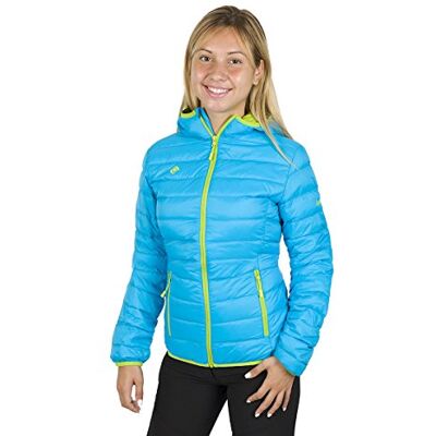 Izas Musa Chaqueta De Plumas, Mujer, Turquesa/Lima, XL Izas Musa Chaqueta De Plumas, Mujer, Turquesa/Lima, XL