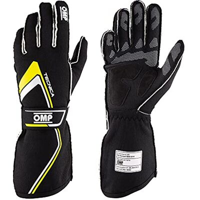 Omp GUANTES TECNICA my2021 NEGRO/AMARILLO TALLA XS FIA 8856-2018 Omp GUANTES TECNICA my2021 NEGRO/AMARILLO TALLA XS FIA 8856-2018
