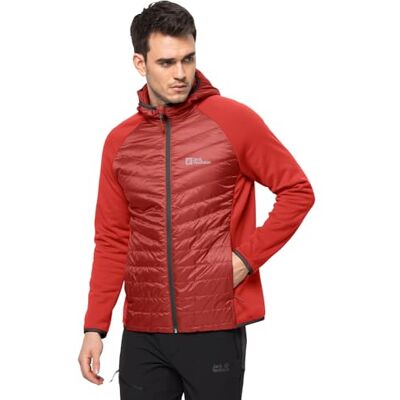 Jack Wolfskin Routeburn Pro Hybrid M, Chaqueta de Forro Polar Hombre, Rojo (Fuerte), M Jack Wolfskin Routeburn Pro Hybrid M, Chaqueta de Forro Polar Hombre, Rojo (Fuerte), M