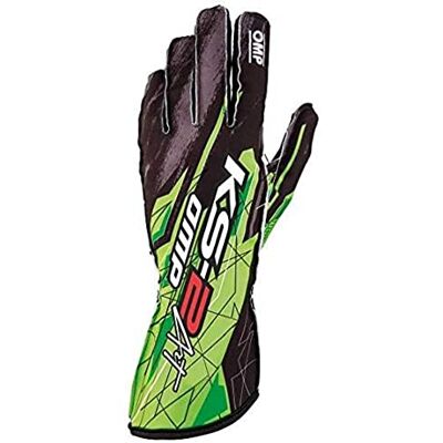 Omp KK02748274M Guantes de karting negro verde Omp KK02748274M Guantes de karting negro verde