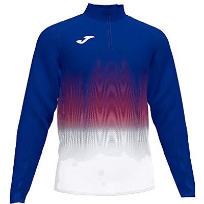 Joma Hombre Sudadera Running, Royal-Blanco, L Joma Hombre Sudadera Running, Royal-Blanco, L