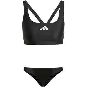 Adidas Mujer 3 Stripes V-Back Bikini Swimwear, Black/White, 46 Adidas Mujer 3 Stripes V-Back Bikini Swimwear, Black/White, 46