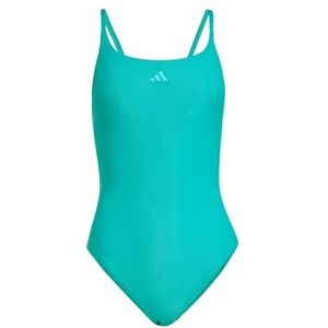 Adidas Donna ICONISEA Ribbed Padded Thin Straps Swimsuit, Pure Teal, 30 Adidas Donna ICONISEA Ribbed Padded Thin Straps Swimsuit, Pure Teal, 30