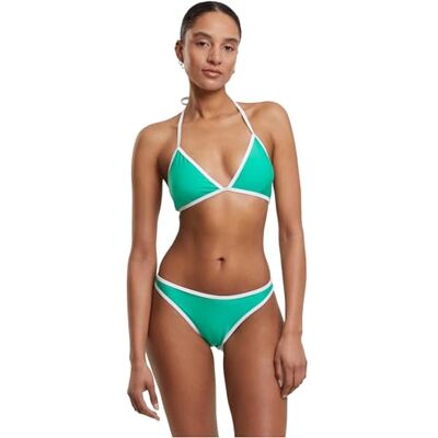 Urban Classics Damas Retro Triángulo Bikini Mujeres Conjunto de Bikini Negro/Blanco Básicos, Verde y Blanco, S Urban Classics Damas Retro Triángulo Bikini Mujeres Conjunto de Bikini Negro/Blanco Básicos, Verde y Blanco, S