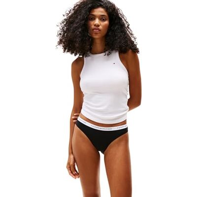 Tommy Hilfiger Braguitas Tipo Bikini Mujer Cotton con Logotipo en la Cintura, Negro (Black), L Tommy Hilfiger Braguitas Tipo Bikini Mujer Cotton con Logotipo en la Cintura, Negro (Black), L
