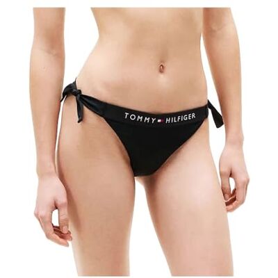 Tommy Hilfiger Bikini para Mujer, con Lazo Lateral, UW0UW04497, Color Negro, Talla XL, Negro (Negro), XL Tommy Hilfiger Bikini para Mujer, con Lazo Lateral, UW0UW04497, Color Negro, Talla XL, Negro (Negro), XL