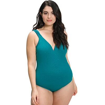 Ulla Popken Traje de baño Leo-Jacquard, Copas Blandas, Espalda Baja, Azul, 48 para Mujer Ulla Popken Traje de baño Leo-Jacquard, Copas Blandas, Espalda Baja, Azul, 48 para Mujer