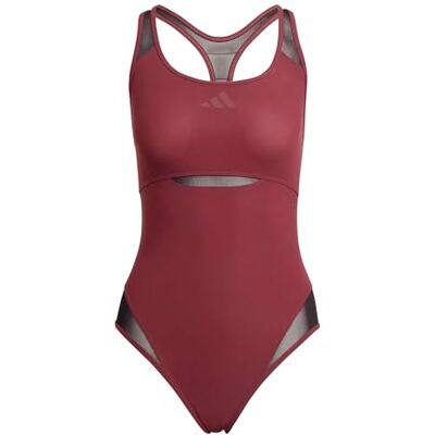 Adidas Mujer Lanelux Y-Back Mesh Swimsuit Swimwear, Shadow Red, 42 Adidas Mujer Lanelux Y-Back Mesh Swimsuit Swimwear, Shadow Red, 42