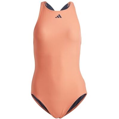 Adidas Mujer Tape Swimsuit, Coral Fusion / Shadow Navy, 40 Adidas Mujer Tape Swimsuit, Coral Fusion / Shadow Navy, 40