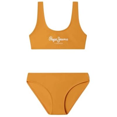 Pepe Jeans Pepe SC Conjunto de Bikini para niña, Color Naranja mandarín, Talla 14 Pepe Jeans Pepe SC Conjunto de Bikini para niña, Color Naranja mandarín, Talla 14
