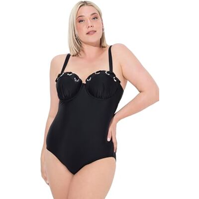 Ulla Popken Chloe Bañador para Mujer, Negro, 46 Ulla Popken Chloe Bañador para Mujer, Negro, 46