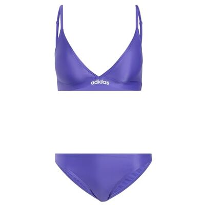 Adidas Mujer Padded 2-Way Straps Triangle Bikini Set Swimwear, Solar Purple/White, 32 Adidas Mujer Padded 2-Way Straps Triangle Bikini Set Swimwear, Solar Purple/White, 32