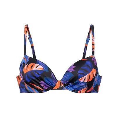 Dorina Top de Bikini con Estampado de Palmeras y Relleno Ligero – Aros, Copas Tres Cuartos, Negro Dorina Top de Bikini con Estampado de Palmeras y Relleno Ligero – Aros, Copas Tres Cuartos, Negro
