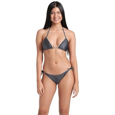 ARENA Solid Bikini Mujer Triangular, Traje de Baño en Tejido Elástico Reciclado de Secado Rápido, Bañador para Playa y Piscina con Copas Extraíbles, Top y Braguitas con Lazos ARENA Solid Bikini Mujer Triangular, Traje de Baño en Tejido Elástico Reciclado de Secado Rápido, Bañador para Playa y Piscina con Copas Extraíbles, Top y Braguitas con Lazos