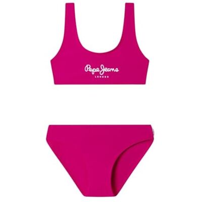 Pepe Jeans Pepe SC Conjunto de Bikini para niña, Color Rosa (Fucsia Profundo), Talla 8 Pepe Jeans Pepe SC Conjunto de Bikini para niña, Color Rosa (Fucsia Profundo), Talla 8
