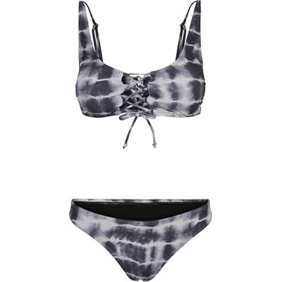 Urban Classics Ladies Lace Up Tie Dye Bikini Mujer Set Bikini Negro-Blanco M Urban Classics Ladies Lace Up Tie Dye Bikini Mujer Set Bikini Negro-Blanco M