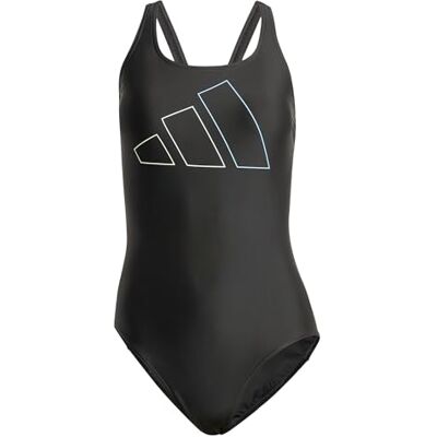 Adidas Mujer Big Bars Swimsuit, Black, 32 Adidas Mujer Big Bars Swimsuit, Black, 32