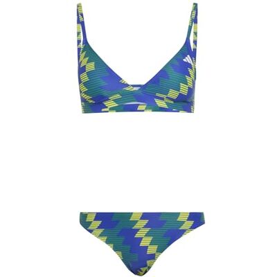 Adidas Donna Padded Football-Inspired 2-Way Strap Triangle Bikini Set, Lucid Blue/Bold Green, 44 Adidas Donna Padded Football-Inspired 2-Way Strap Triangle Bikini Set, Lucid Blue/Bold Green, 44