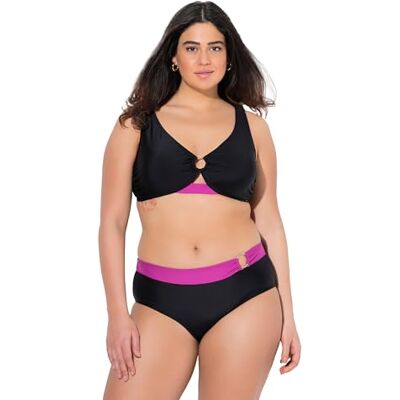 Ulla Popken Bikini, Sophia, Farbakzent Bañador de una Pieza para Mujer, Negro, 48 Ulla Popken Bikini, Sophia, Farbakzent Bañador de una Pieza para Mujer, Negro, 48