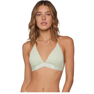 Calvin Top de Bikini Mujer Triangel Neckholder, Verde (Spray), M Calvin Top de Bikini Mujer Triangel Neckholder, Verde (Spray), M