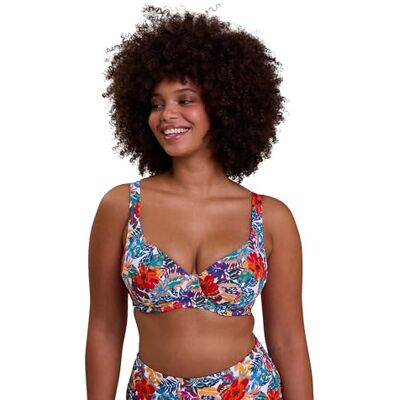 Sans Complexe Top de Bikini Curaçao para Mujer, Multicolor Tropical Print, 85D Sans Complexe Top de Bikini Curaçao para Mujer, Multicolor Tropical Print, 85D