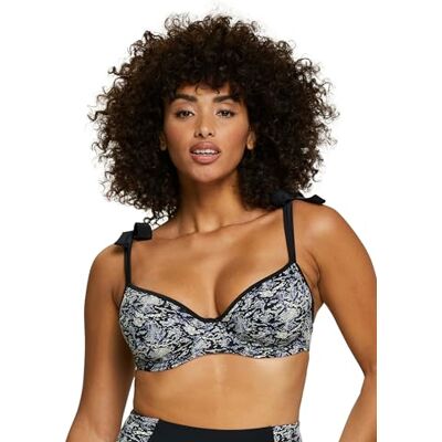Sans Complexe At The World'S End_ Parte Superior de Bikini, Estampado Animal Negro, 75C para Mujer Sans Complexe At The World'S End_ Parte Superior de Bikini, Estampado Animal Negro, 75C para Mujer