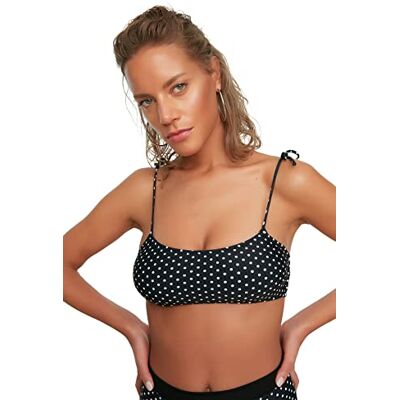 Trendyol Top Bikini Borgoña Liso, Negro, 34 Trendyol Top Bikini Borgoña Liso, Negro, 34