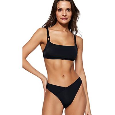 Trendyol Women Bralette Knit Bikini Top baño, Black, 42 para Mujer Trendyol Women Bralette Knit Bikini Top baño, Black, 42 para Mujer