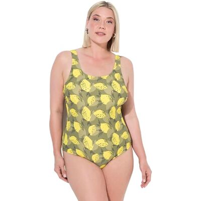 Ulla Popken Bañador, Limones, sin Rellenos Blandos, Cuello Redondo Verde Caqui 54+ 440-54+ Ulla Popken Bañador, Limones, sin Rellenos Blandos, Cuello Redondo Verde Caqui 54+ 440-54+